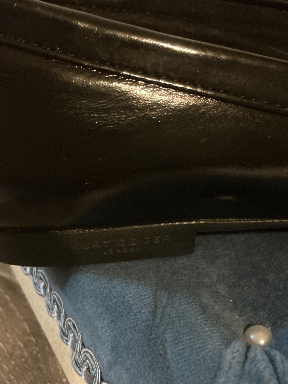 Kurt Geiger Mayfair Loafers Black Patent Leather Crystal Embellished Eagle Sz 36 - Picture 7 of 10